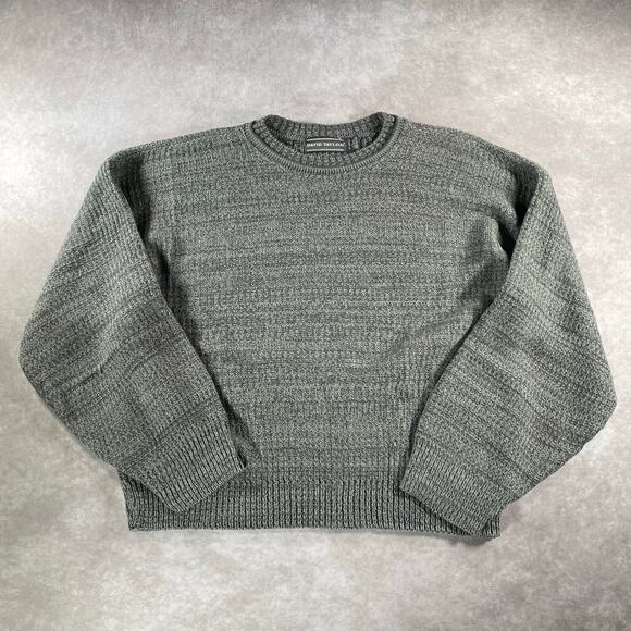 Vintage David Taylor Grey Acrylic Cozy And Baggy Knit Sweater - Picture 1 of 6